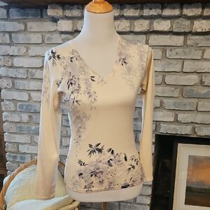 Ann Taylor Floral Sweater XS